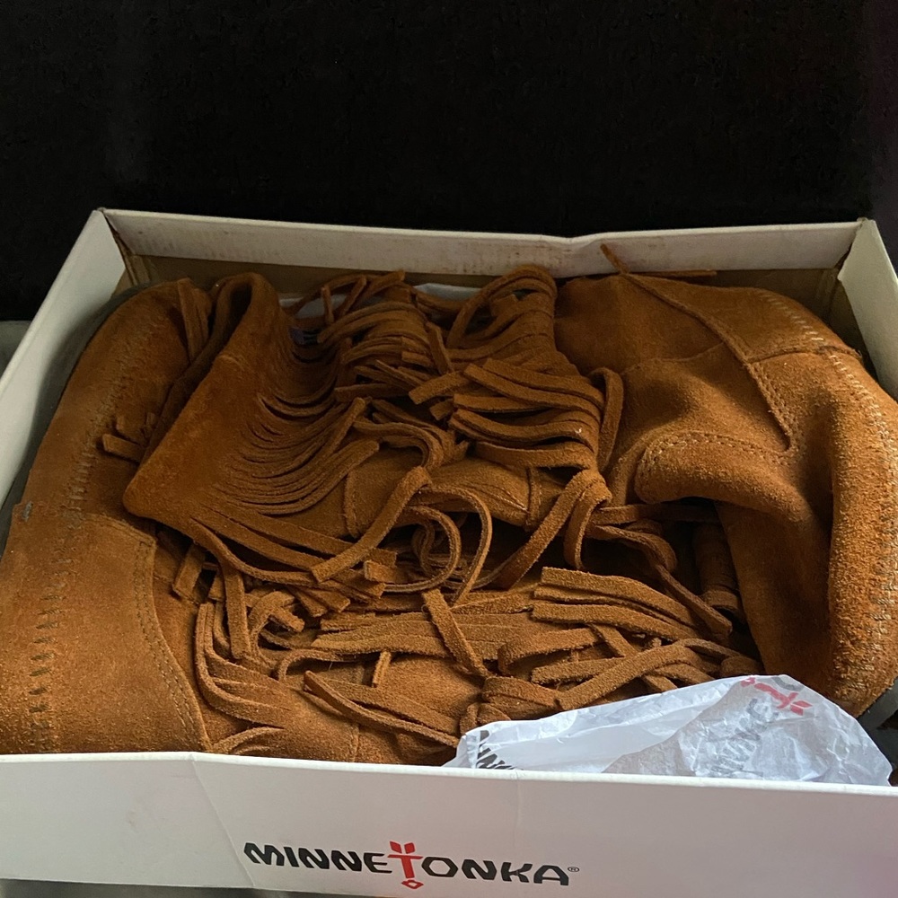 Cognac Minnetonka boots I also have them in black